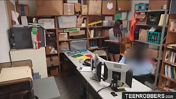 Preview 1 of Night Club Porn Sex Party - Licking Wet Pussy of a Slut Thief At Office Nalomi Mae - Teenrobbers.com