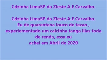 Preview 1 of Robbers Double - Cdzinha LimaSP Experimentando a calcinha Tanga  lilas toda de renda Abril2020