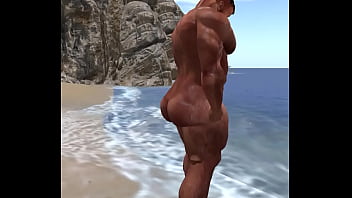 Preview 4 of Mom Son Yoga Love - big cam heyward looking fine as hell at the beach