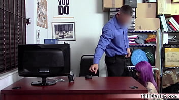 Preview 2 of Loona Carole Mature - Cute punk shoplifter caught and punish fucked by a cop