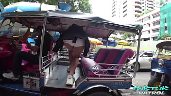 Preview 2 of Diye Monreo - Hot and horny Asian blonde stunner rides the hell out of a big white cock