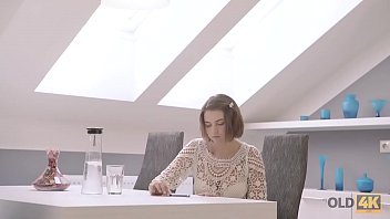 Preview 1 of Bbw Mom Sun Video - OLD4K. Sweet girl sucks old penis and rides it in reverse cowgirl