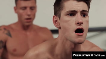Preview 3 of Cumshot Under - DisruptiveMovie.com - Justin Matthews fills Trevor Harris&#039_ tight hole with his huge load