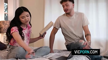 Preview 1 of Daka Bangladesh Videos Xxxx - Hot asian teen Lulu Chu ditches studying and have sex with her boyfriend