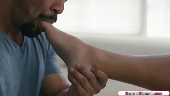 Preview 2 of Nuru Lesbian Oilmassage - Tranny Khloe Kay anal fucked by stepdad