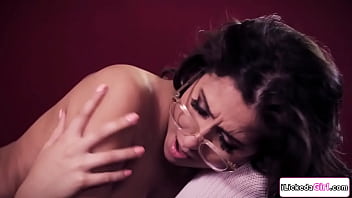 Preview 3 of Amigo Pau - Brunette lesbian film director pussy licking busty pornstar
