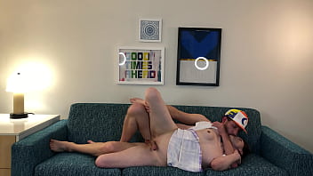 Preview 4 of Lexi Lowe Video Store - Petite Trans Beauty Fucked Hardcore on Couch