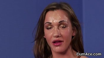Preview 4 of Animl Poran - Foxy hottie gets sperm shot on her face sucking all the love juice