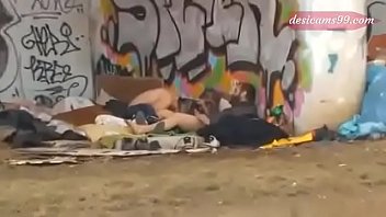 Preview 4 of Fierst Massage Sex - Pure Street Life Homeless Threesome Having Sex On Public