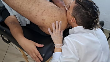 Preview 2 of Father Fuck Is Sun - He went to the urologist because he no longer felt pleasure and she stuck her strapon in him until he came.