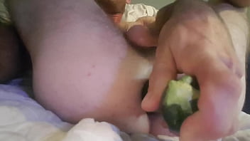 Preview 2 of Barzzesh Com Mp4 - Googleaap Small Twink takes a zucchini in his bed