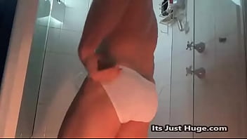 Preview 1 of Trans 8 - zakrogerz white bulge speedo in shower