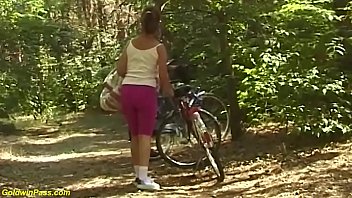 Preview 1 of Sandra Rasso - porno bike tour with 71 years old