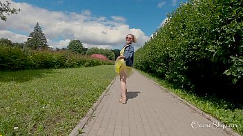 Preview 2 of Mandarian Girl Fuck - Buttpluged slut in a nature park