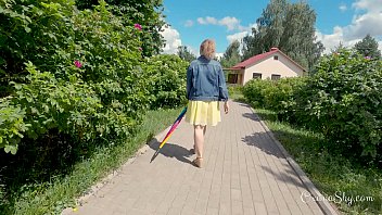 Preview 1 of Mandarian Girl Fuck - Buttpluged slut in a nature park