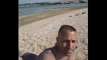 Preview 1 of Shiny Satin Skirt Wank - FKK Boy beach