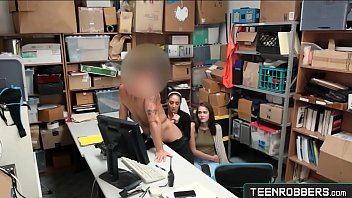 Preview 3 of Bep Xxx Com - step Daughter and Hot Mom Sharing a Big Cock in The Guard&#039_s Office - Teenrobbers.com