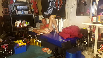 Preview 2 of Seachcump Dump - Poulsen Pervers Playing With My Big Cock And Wet Slut-Hole,  Covered In Oil And Sperm...