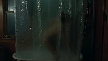 Preview 1 of Ls Land3 - Riley Keough nude - THE LODGE - shower,  wet tits,  drying off,  topless