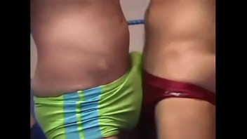Preview 2 of Sunny Leone Ab - Wrestling Frottage Speedo Bulges