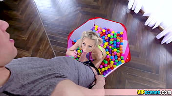 Preview 2 of Blonde Slut Stripped And Lesbian - This cute blonde stepsister is extra tiny and petite