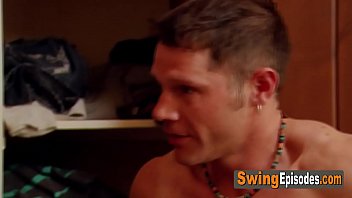 Preview 3 of Kitchen Sex Blue Shirt - Softcore blowjobs and oral sex between naughty swingers in an orgy.