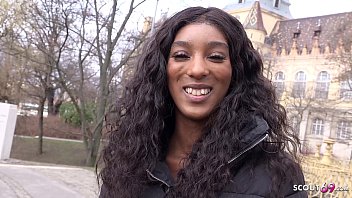 Preview 2 of Ecg Myrtle - GERMAN SCOUT - BROWN EBONY BOMBSHELL FUCK TO EYE ROLLING ORGASM AT PICKUP CASTING