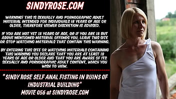 Preview 1 of Bekop Mulus - Sindy Rose self anal fisting in the ruins of industral building