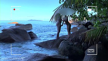 Preview 1 of Xxxxx Veido - voyeur spy nude couple having sex on public beach - projectfiundiary