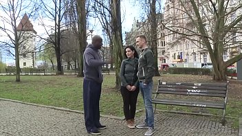 Preview 1 of Chez Grile - European swingers in public searching for BBC for fuck his wife