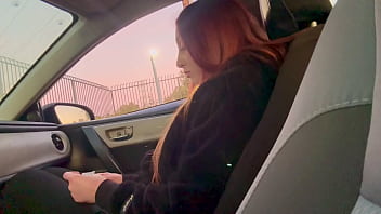 Preview 3 of Mally Nurse - Italian Big Tits Milf Artemisia Love Hot sexy Smoking Sesh in the car tits flashing hard nipples play