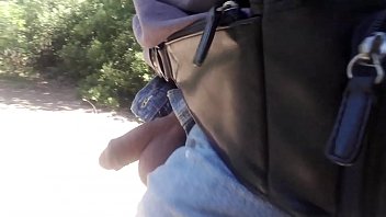 Preview 1 of Frmdom Guy - Francky exhibnaturiste se balade la bite a l&#039_air sur un in forestier
