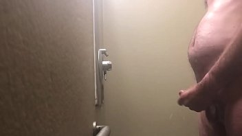 Preview 2 of Low Jeans - Shaving my cock and balls and cumming in public shower