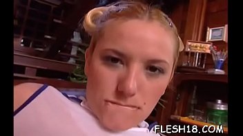 Preview 3 of Doghtar Sex - Goluptious blonde Teresa gets squeezed and teased