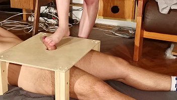 Preview 3 of 2 Guys Threesome - Super sexy cock stomping &amp_ footjob pt1 HD