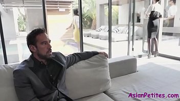 Preview 1 of Uncle Korea Sex - Teen Petite Asian Fucked By Neighbor MILF And Her Husband- Diamond Banks And Elle Voneva