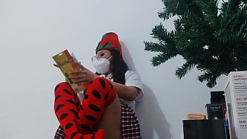 Preview 2 of Jav Bikini Show - MATURE STUDENT DOESN&#039_T ATTEND CLASS BECAUSE SHE STAYS AT HOME CHECKING OUT THE NEW EROTIC CHRISTMAS GIFTS. SHE MASTURBATES WITH THE GIFTS LIKE A SLUT