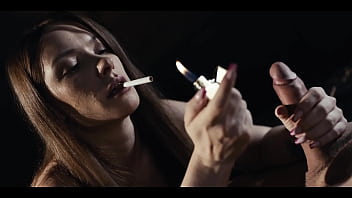 Preview 2 of Amateur Com Cavalo - Smoking Hot Redhead Sata Jones Reverse Cowgirl Big Cock Before Pussy Creampie Holding Cigarette