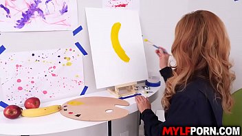 Preview 2 of Fat Boro Boro Dod - Smoking hot MILF artist India Summer loves doing nude fuck painting session with her favorite model Johnny Castle.