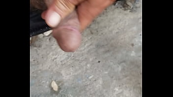 Preview 2 of Mom Relu Tant - Playing with my dick while outside on my front steps.