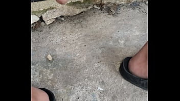 Preview 3 of Mom Relu Tant - Playing with my dick while outside on my front steps.