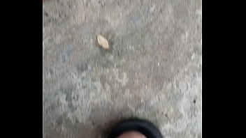 Preview 1 of Mom Relu Tant - Playing with my dick while outside on my front steps.