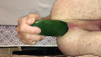 Preview 4 of Brother Sister Creampie Amatuer - Fucking My ass with a big cucumber
