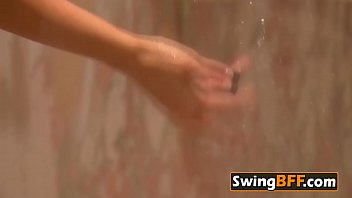 Preview 2 of Indian Videob - Blowjob in Shower before entering big swinger orgy. New swingers