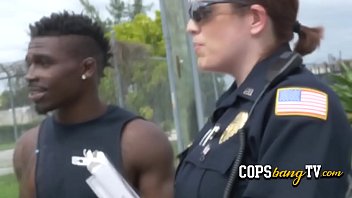 Preview 2 of Antai Sex - Blonde MILF in uniform is pounded hard by a big black dick criminal.