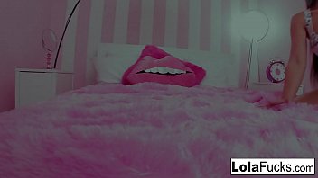 Preview 1 of Jordi Lina - Sexy named Lola plays with her tight pussy in her bedroom!