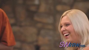 Preview 2 of Amatureteen Teens - Swinger blonde babes are masturbating together in front of horny couples.