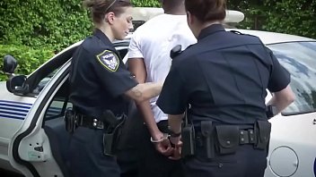 Preview 1 of Debt Pain - A black suspect is apprehended by two beautiful MILFs with big boobs.
