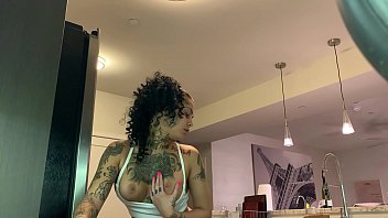 Preview 2 of Mr Marco - Sexy Latina Putting the Groceries away then take a Big Black Dick (Part 2)