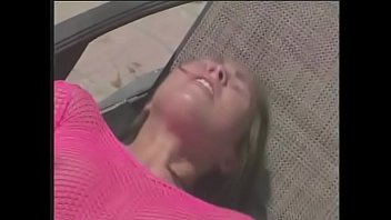 Preview 1 of Video Curi Sex - Young babe with pink fishnets Ashley Blue gets hardcore fuck session by the pool